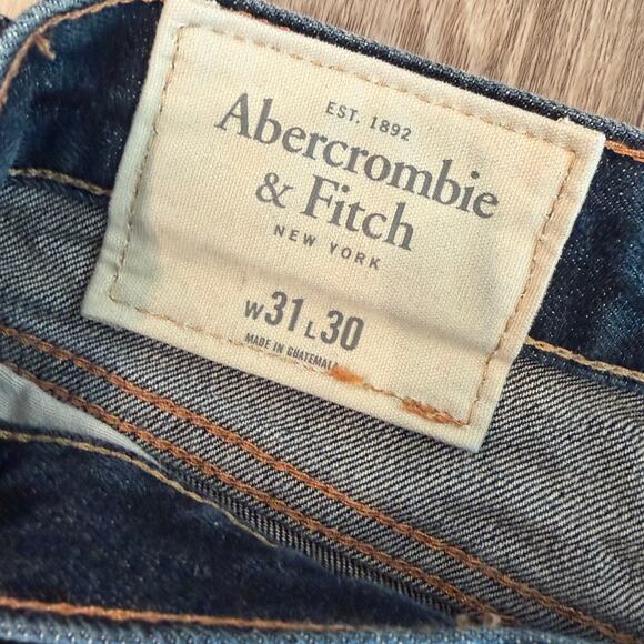 Abercrombie & Fitch Men's Bootcut Jeans Dark Wash Denim, Button Fly Size 31x30 - Picture 4 of 11